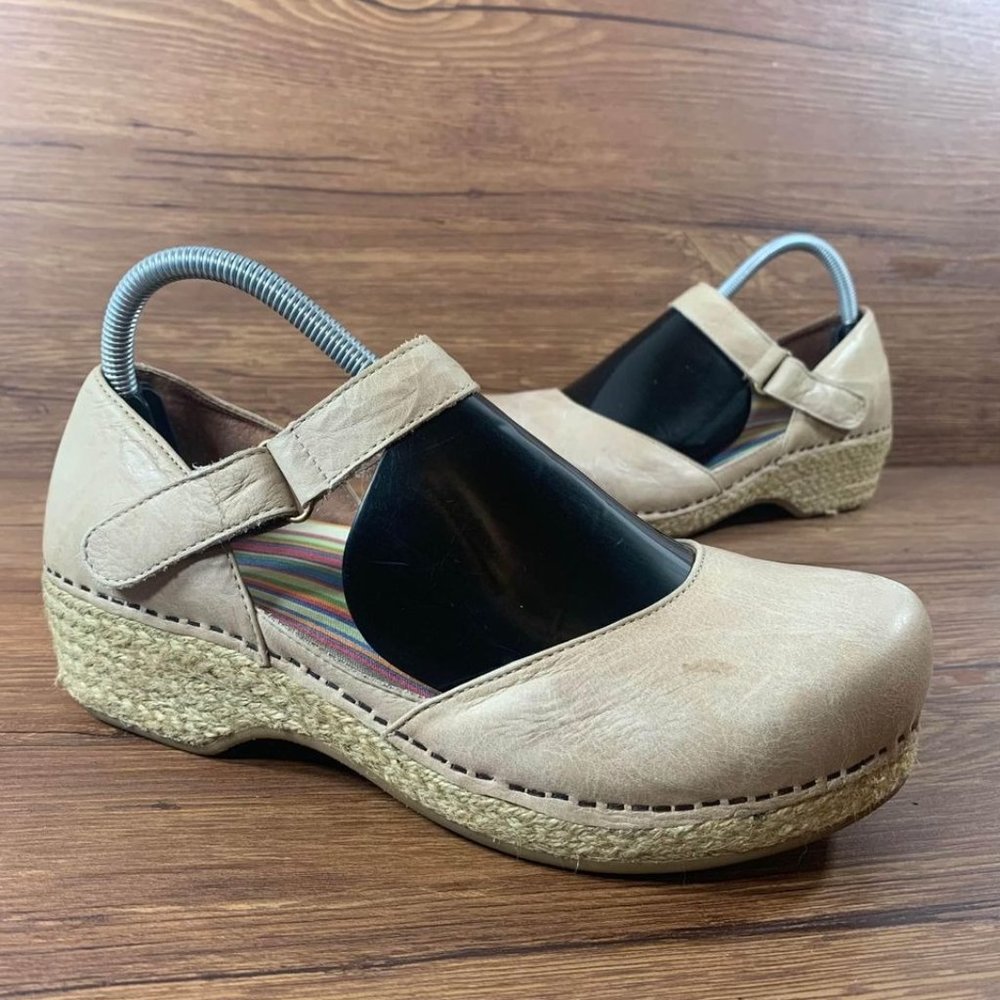 Dansko Jute Mary Jane Leather Clogs Women’s Size 9.5 (40)